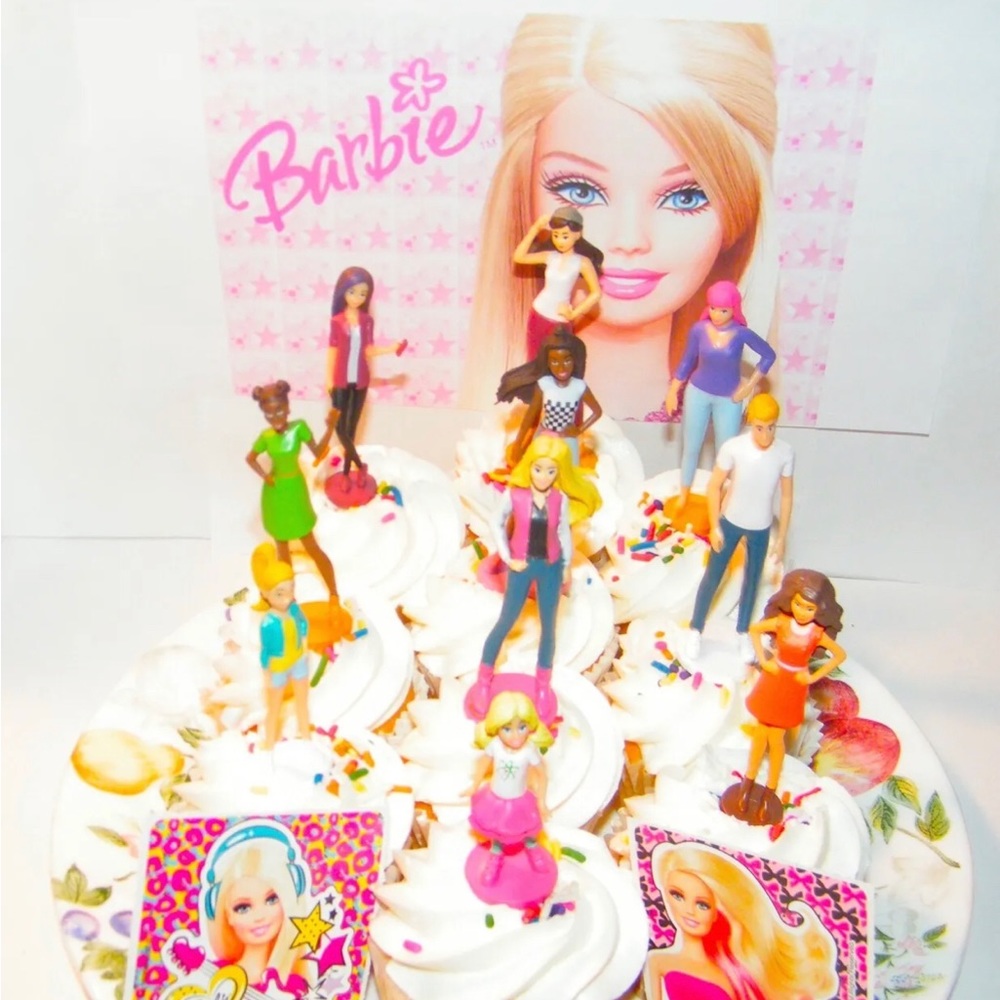 Barbie and Friends Deluxe Cake Toppers Cupcake Decorations Set of 12!